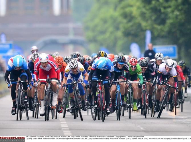 A contested finishline sprint for the win today