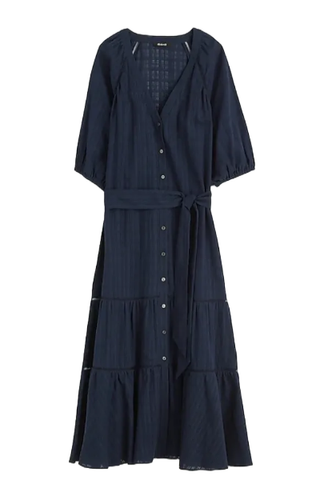 Madewell Tie-Waist Tiered Midi Dress (Was $158) 