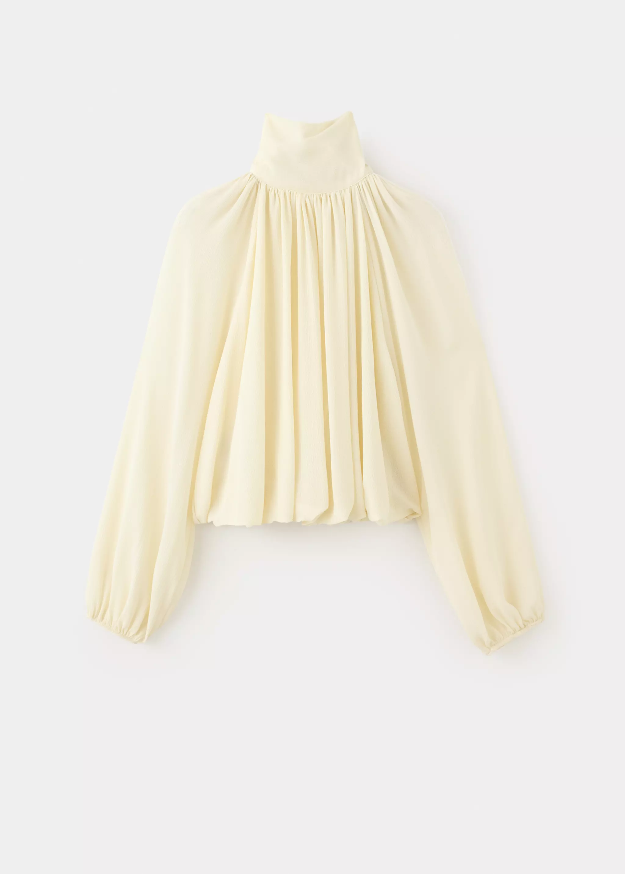 Ruched High-Neck Blouse - Women | Mango Usa