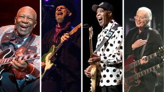 BB King, Jimmy Rip, Buddy Guy, and Jimmy Page