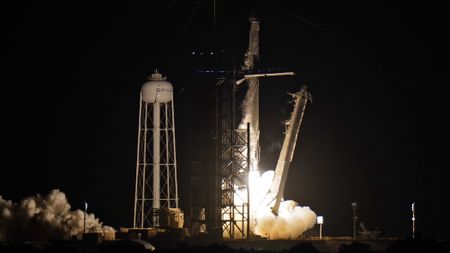 The SpaceX Falcon 9 lifts off on Wednesday night.