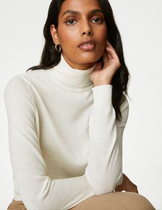 Pure Merino Wool Roll Neck Jumper