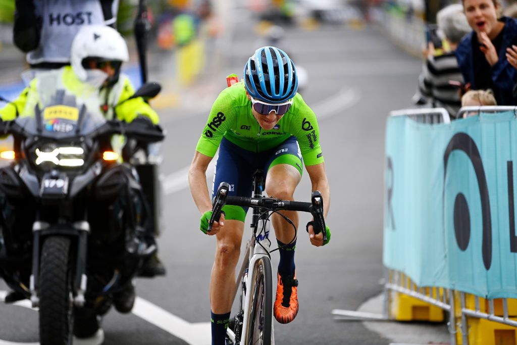 WOLLONGONG AUSTRALIA SEPTEMBER 24 Spela Kern of Slovenia attacks during the 95th UCI Road World Championships 2022 Women Elite Road Race a 1643km one day race from Wollongong to Wollongong Wollongong2022 on September 24 2022 in Wollongong Australia Photo by Tim de WaeleGetty Images
