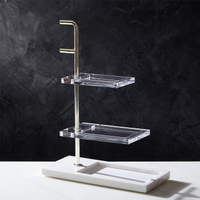 White Marble Organized Large Tabletop Storage: