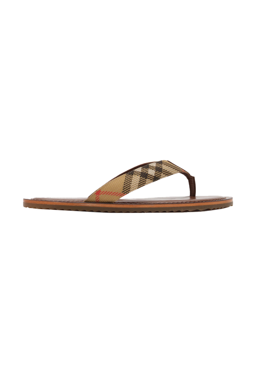 Check Pavilion Sandals in Sand Beige