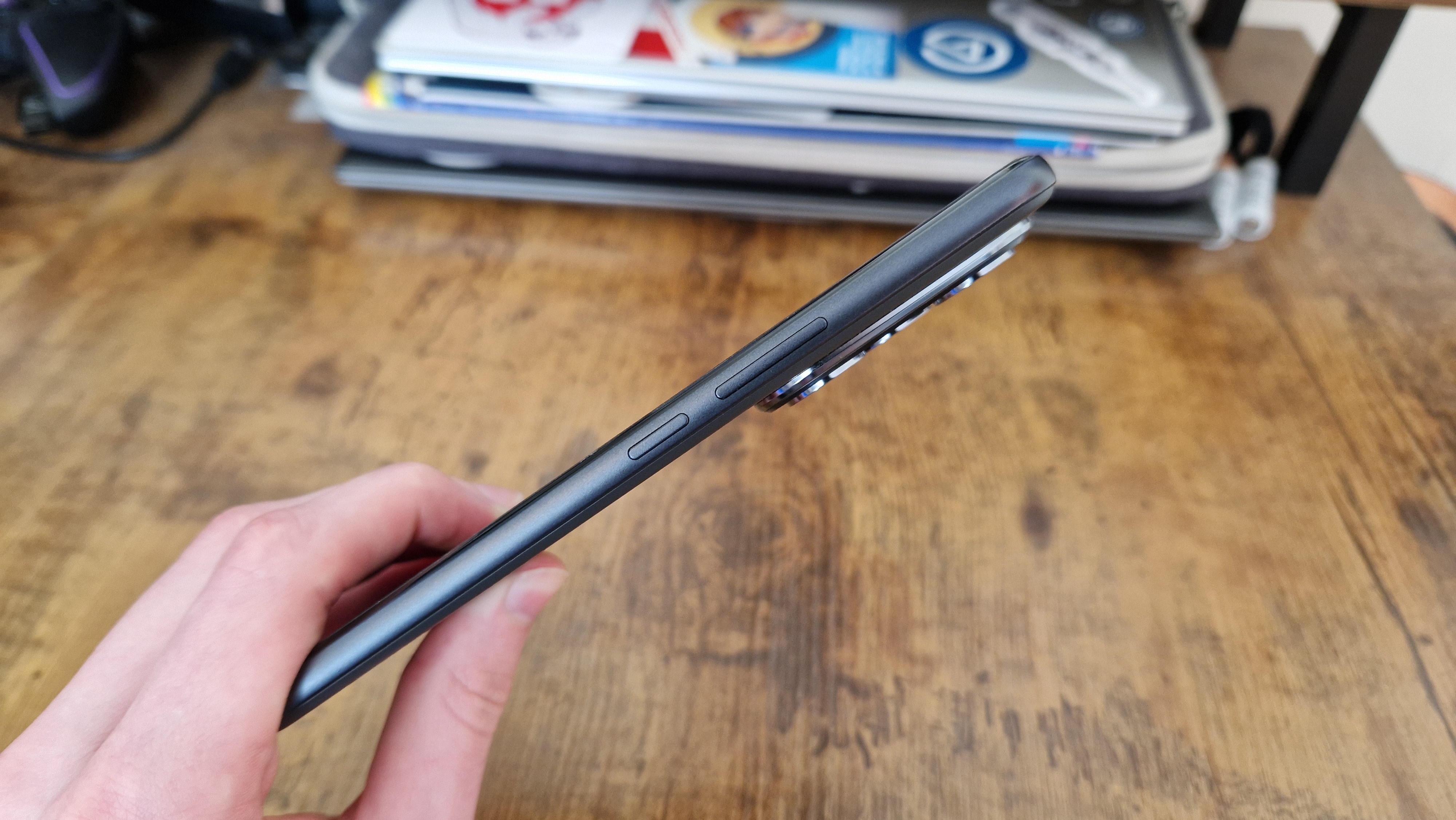 The Honor 400 Pro's thin side profile