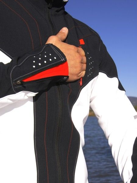 A handy chest pocket offers quick access to energy gels or your iPod