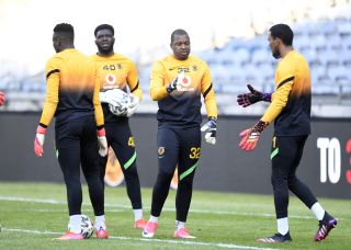 Bruce Bvuma, Daniel Akpeyi, Itumeleng Khune and Brandon Petersen of Kaizer Chiefs