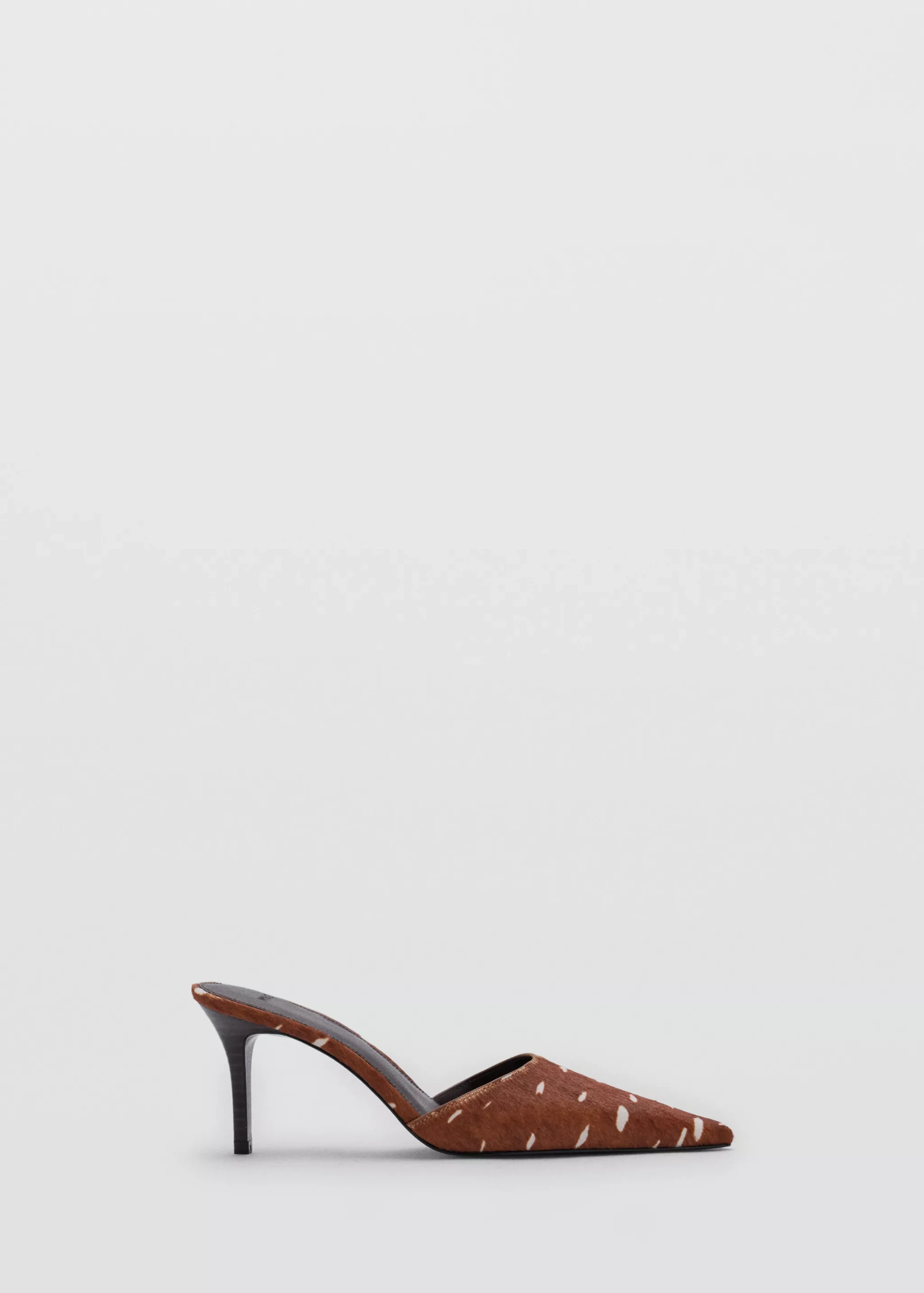Bambi Leather and Faux Fur High-Heel Shoe - Women | Mango United Kingdom