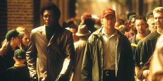 Bruce Willis and Samuel L. Jackson in Unbreakable