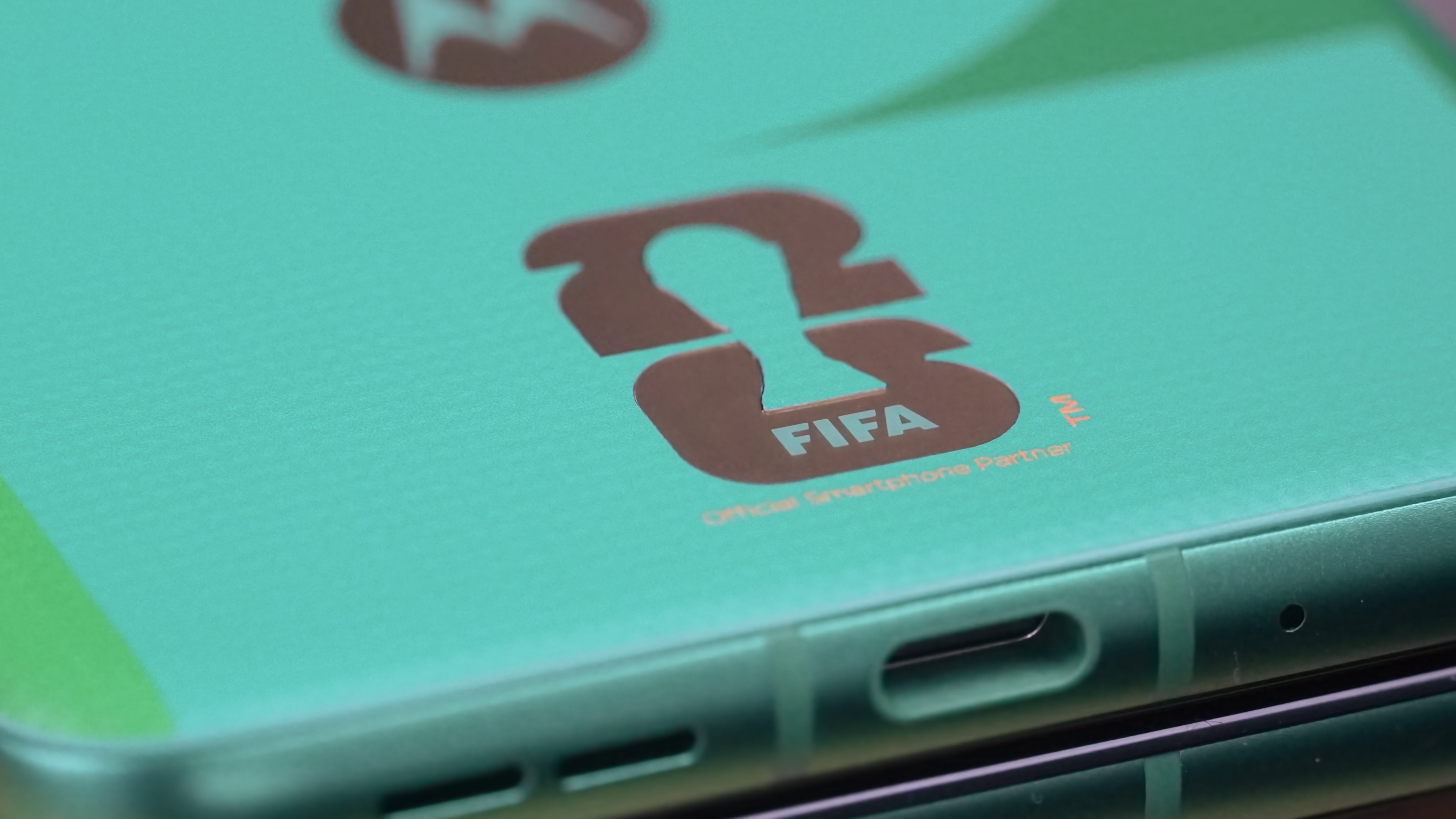 The FIFA World Cup 26 Edition of the Motorola Razr 2025 in the Pantone Spring Bud exclusive colorway.