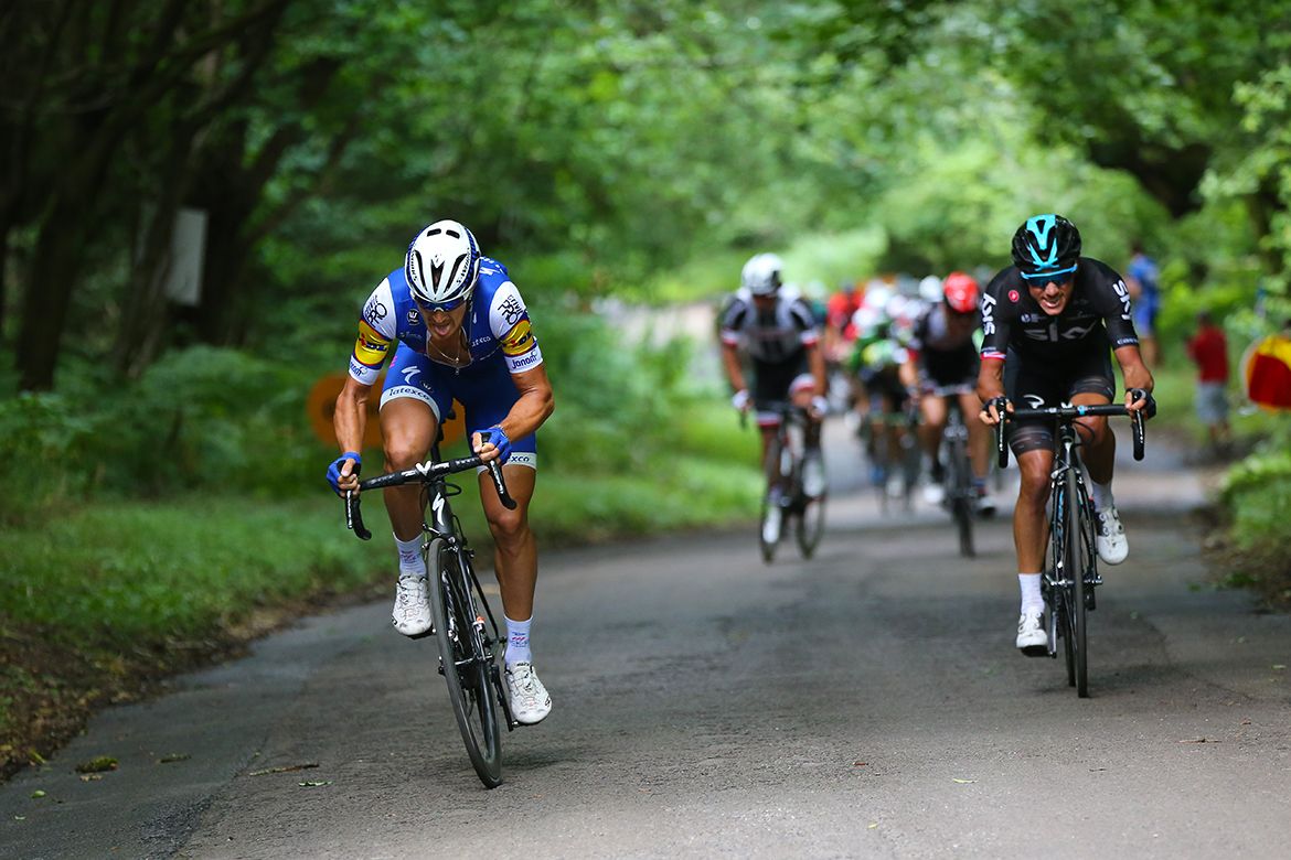 Matteo Trentin finds some space at the RideLondon Classic