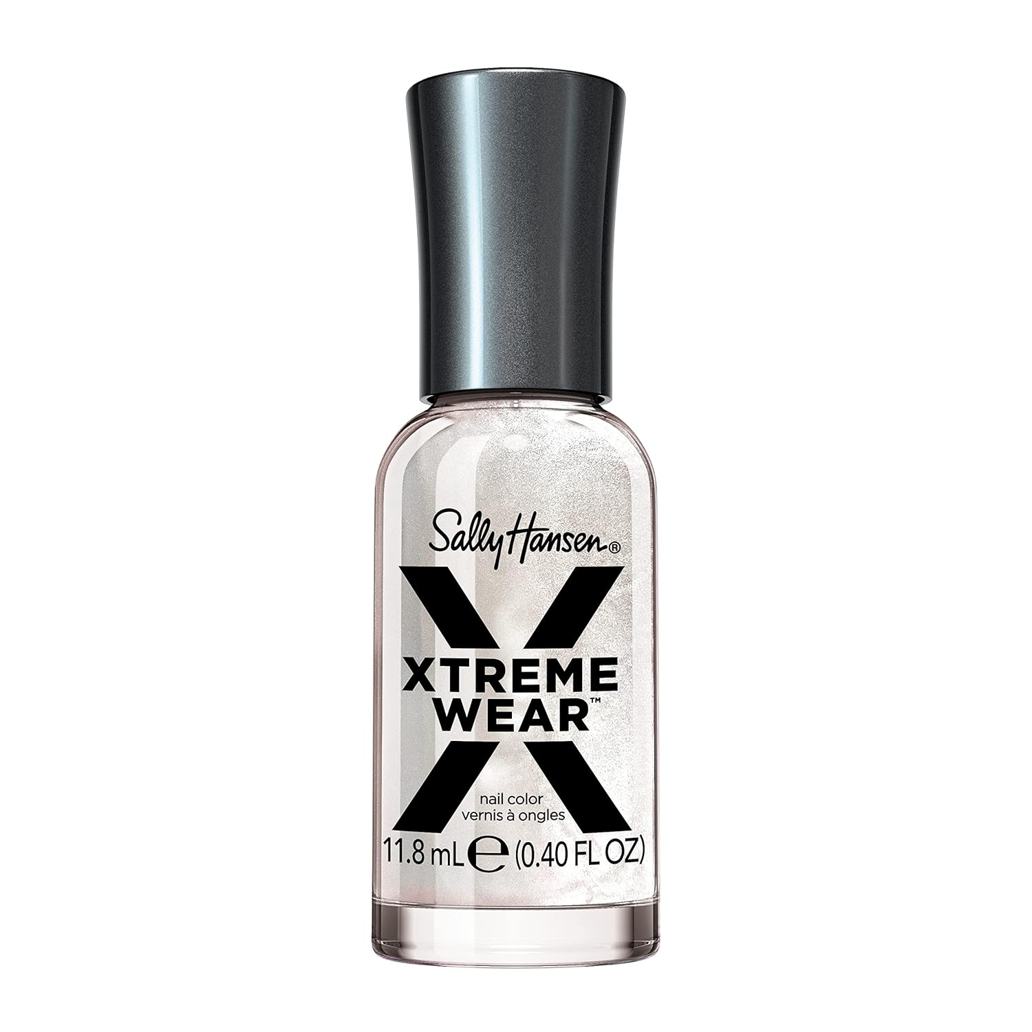 Sally Hansen Xtreme Wear Nail Polish | Streak-Free, Shiny Finish, Long-Lasting, Chip-Resistant, Sheer | City of Gleams | Iridescent Silver Nail Color | 0.4 Fl Oz
