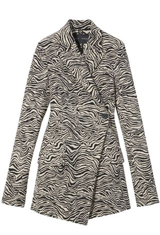 zebra-pattern stretch-jacquard blazer