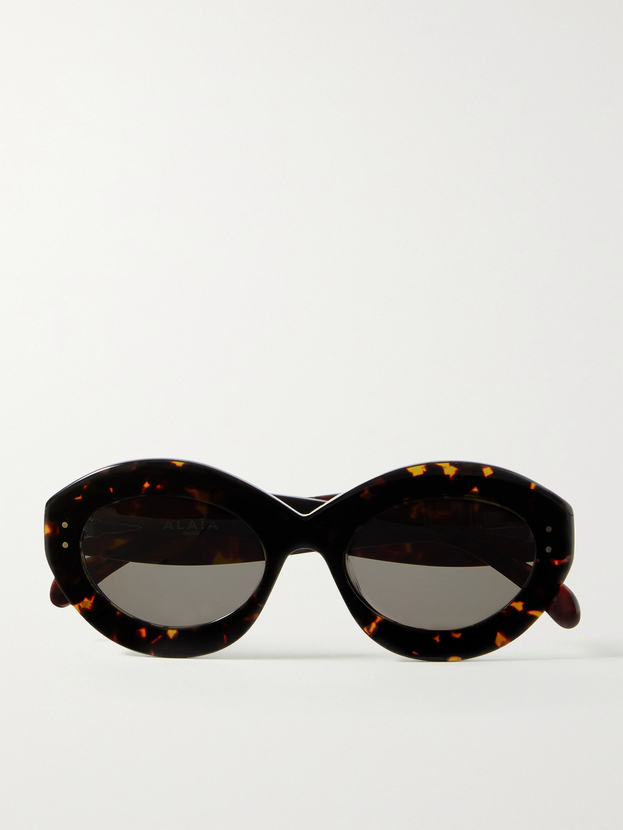 Round-Frame Tortoiseshell Acetate Sunglasses