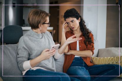 Adult child and her mum arguing 