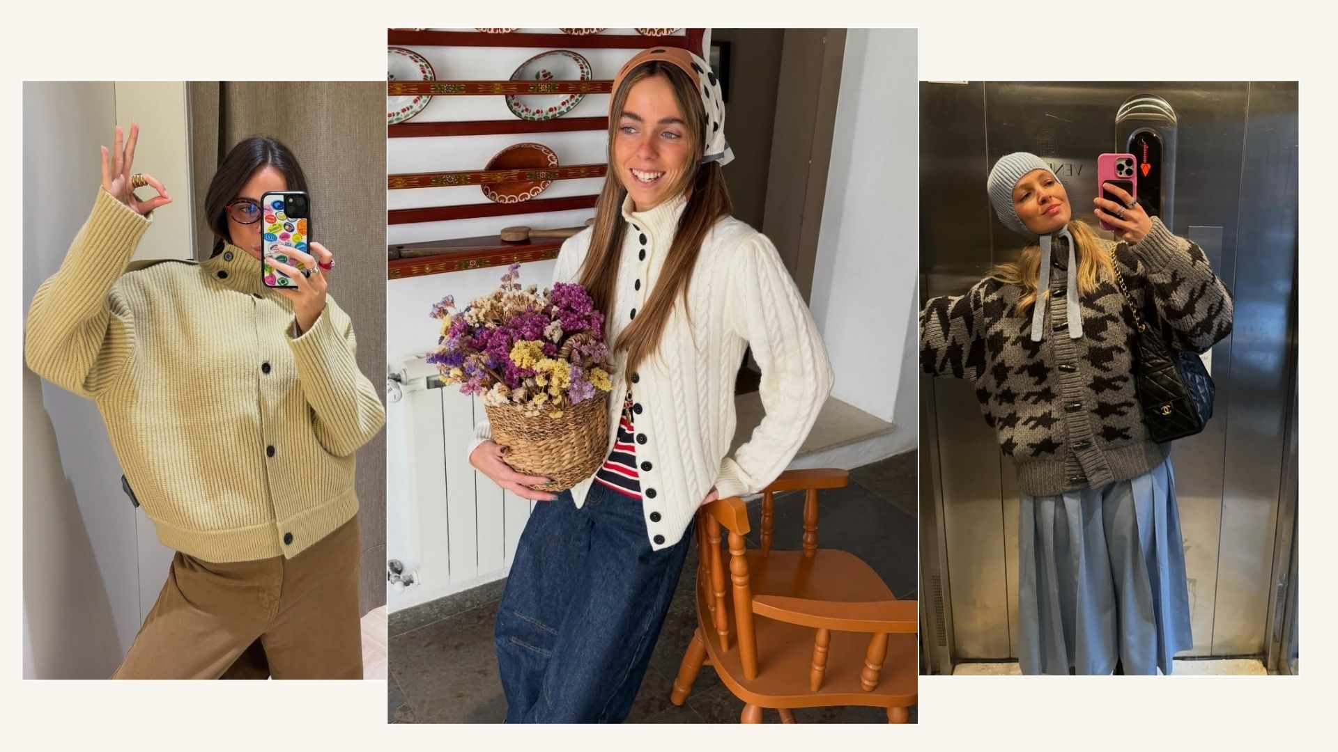 Funnel-neck cardigans