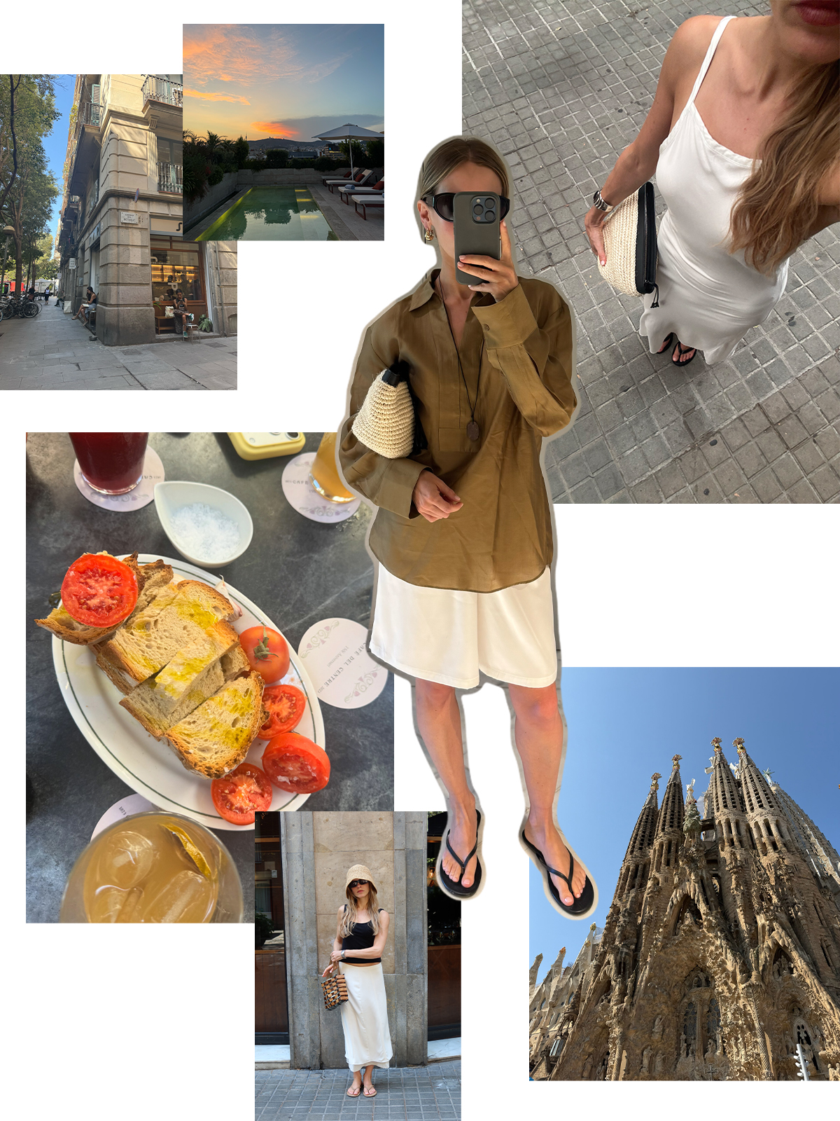 Images of barcelona, including the outfits nikki wore.