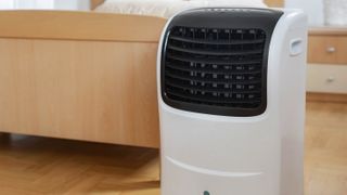 Portable air conditioner in bedroom