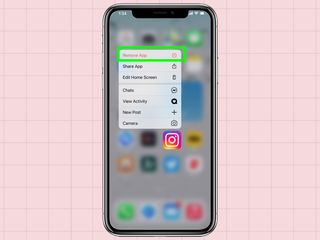 how to delete apps from an iPhone: select remove app