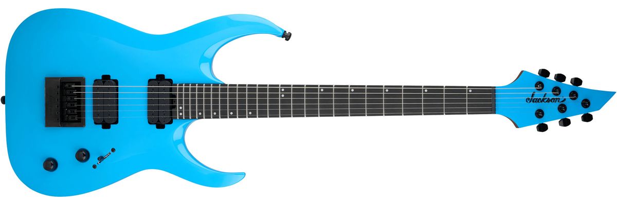 Jackson Pro Plus Series Misha Mansoor Juggernaut: the newly refreshed signature Superstrat is offered in Red Crystal and Blue Sparkle with a string-through-hardtail, and in Riviera Blue with an EverTune bridge. Stainless steel frets and an ebony fingerboard come as standard.