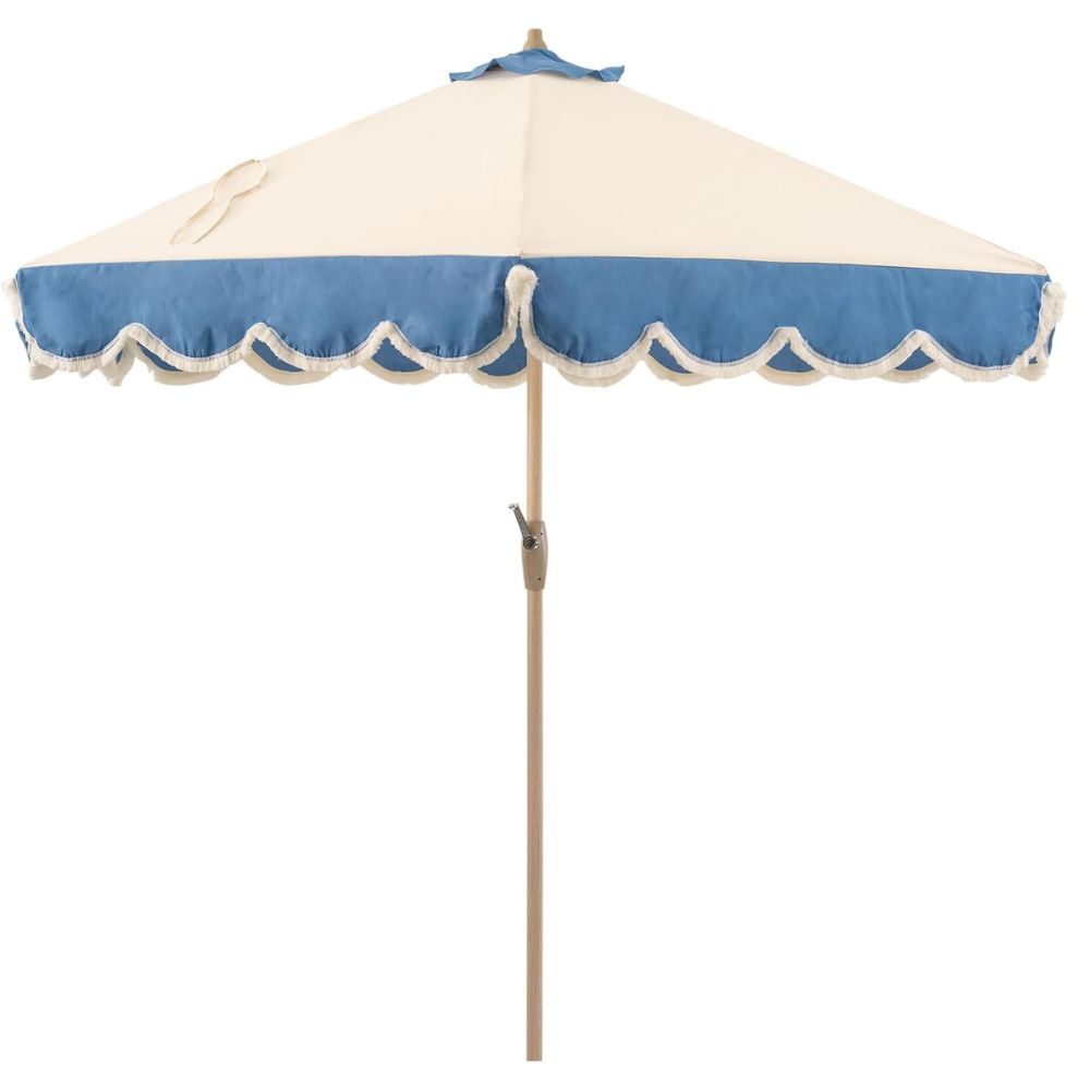 Tempera 9ft Scalloped Patio Umbrellas with Fringe