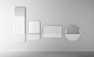Wall mirrors in different shapes.
