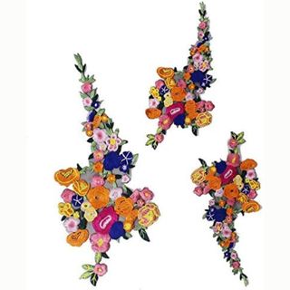 cutout of three floral patches