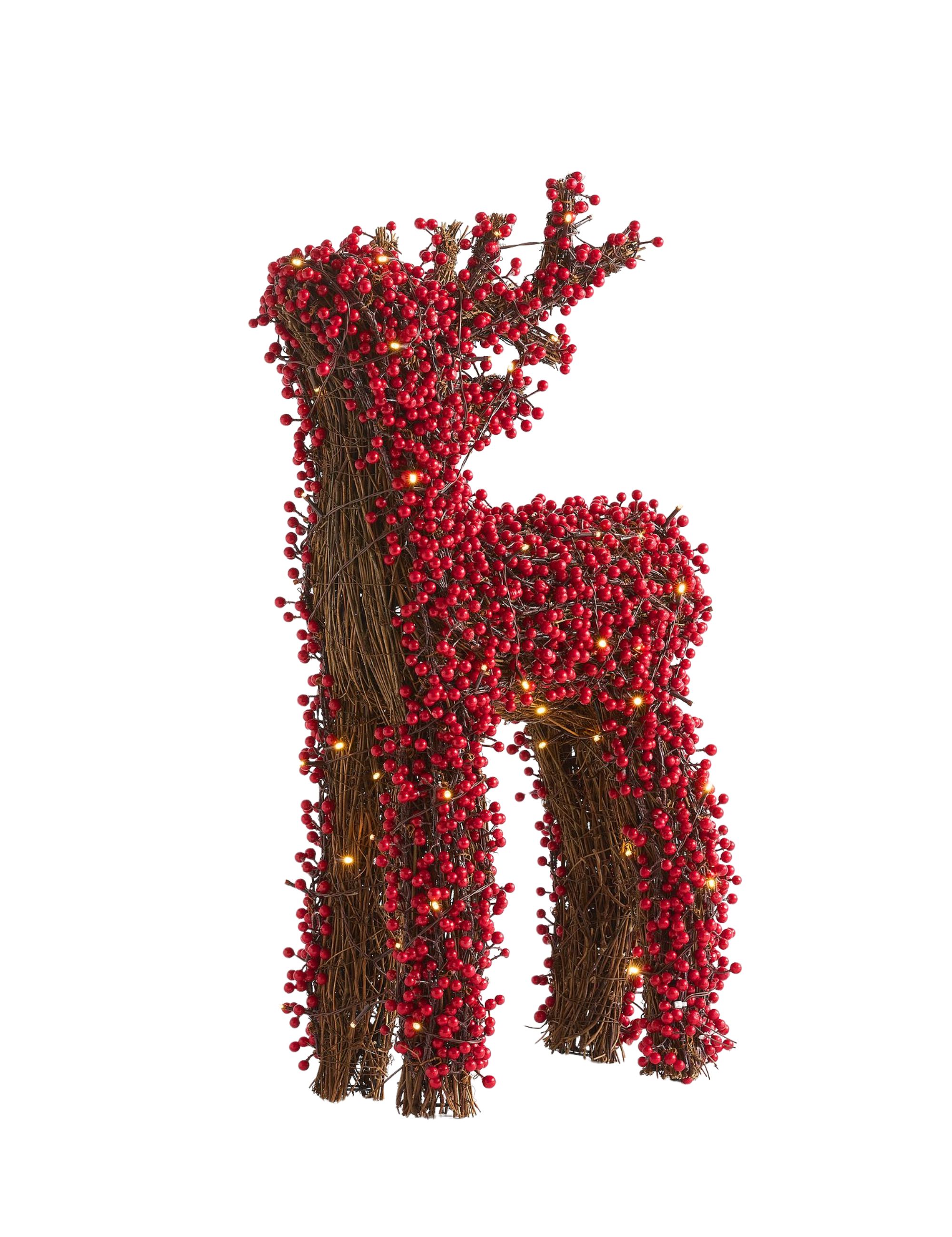 Lit Red Berry Reindeer