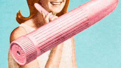 collage of woman with two vibrators