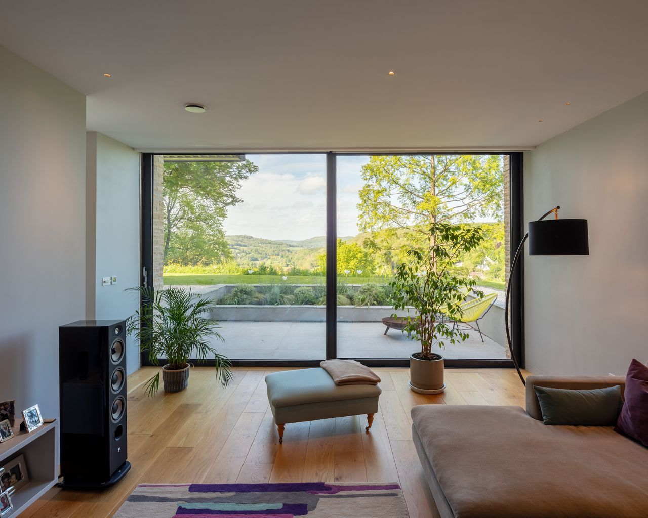 large sliding doors in grey snug room