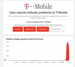 T-Mobile down detector data