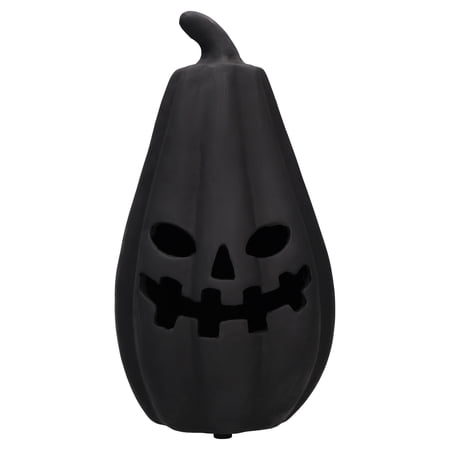 Paper Mache Jack-O'-Lantern Decoration, Black, 13.25