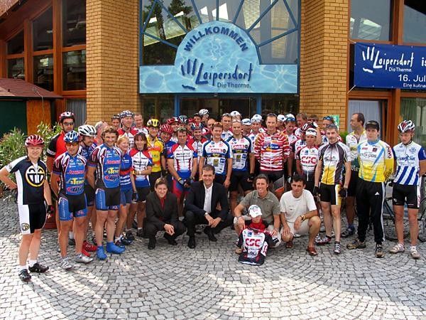 A group of cycling fans joining the team for training ride