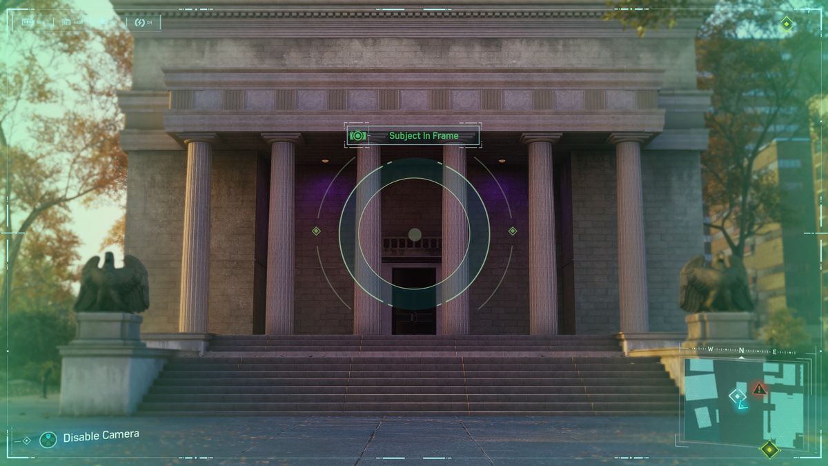 Spider-Man Secret Photo Op of a pillared building