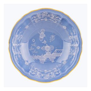 blue ornate fruit bowl