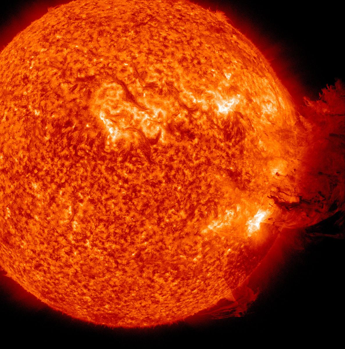 A coronal mass ejection as viewed by NASA&#039;s Solar Dynamics Observatory on June 7, 2011.