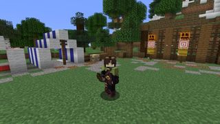 Minecraft skins - an archer in front of targets and tents