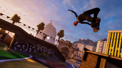 Tony Hawk's Pro Skater 3 + 4 screengrab showing a skater in mid-air doing a stunt