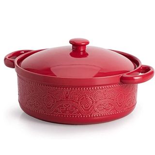 Amazon christmas decoration red lace casserole dish cut out
