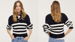 Mango Striped Knit Sweater