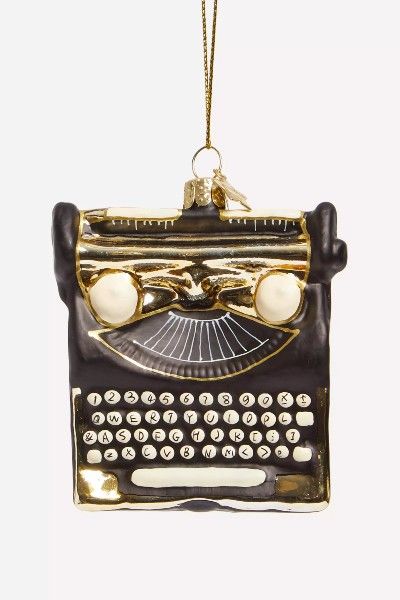 Typewriter Glass Tree Ornament