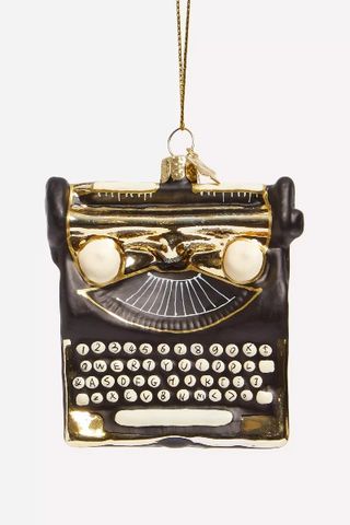 Typewriter Glass Tree Ornament