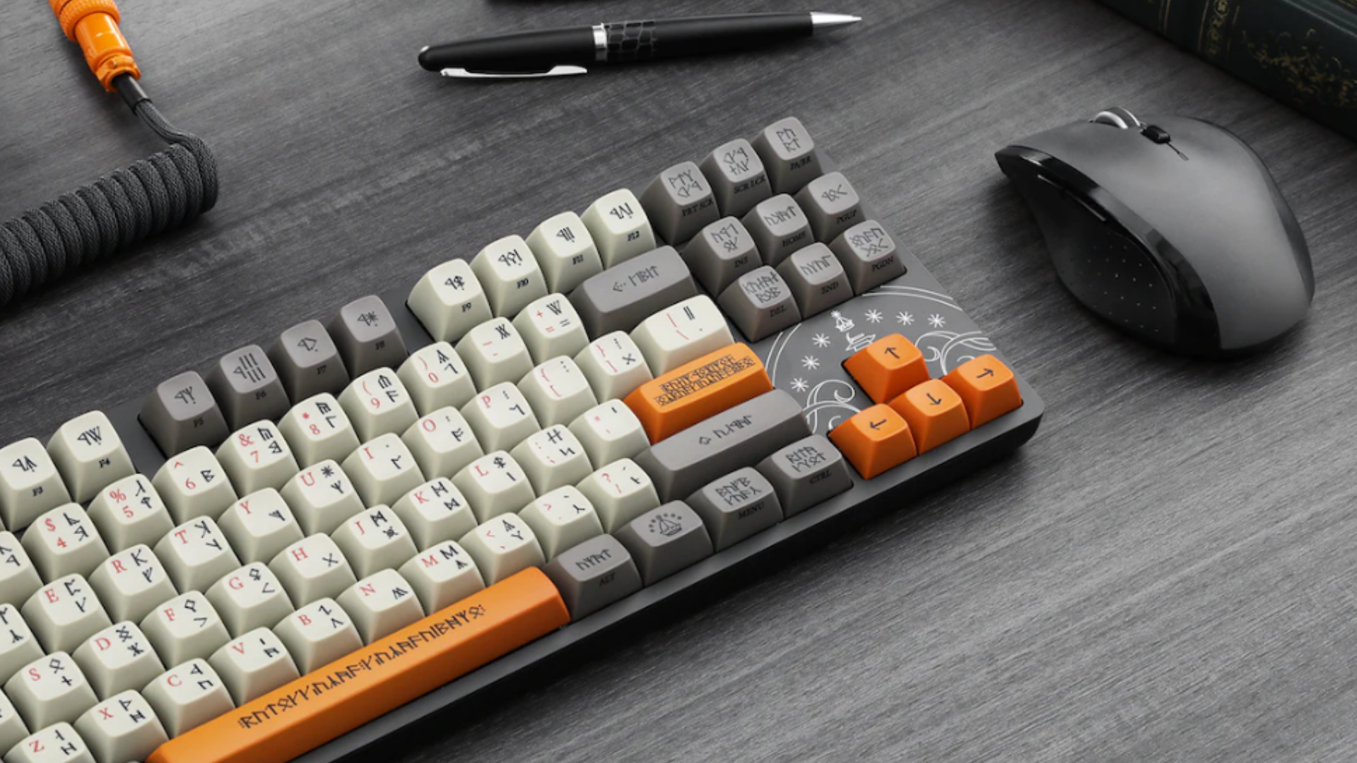 The Drop x LOTR Dwarven Keyboard in situ