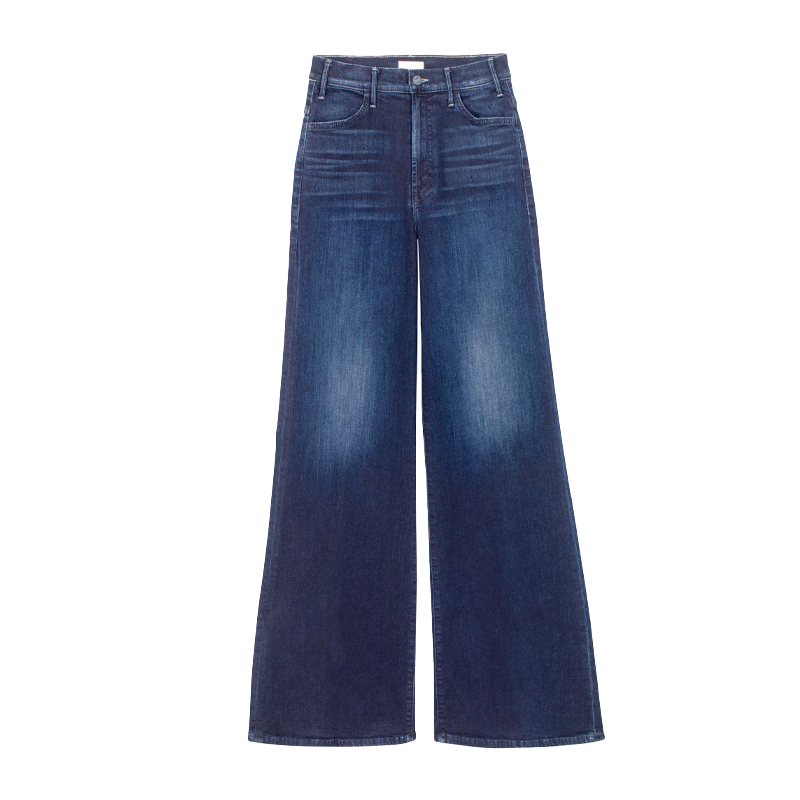 dark blue wide leg jeans Mother Denim