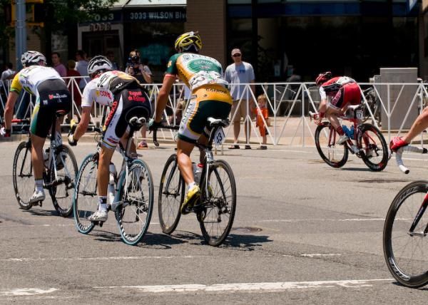 Scottie Weiss (Kenda) launches an attack up the right side of the road.