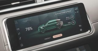 Interior information screen of Range Rover Velar Hybrid