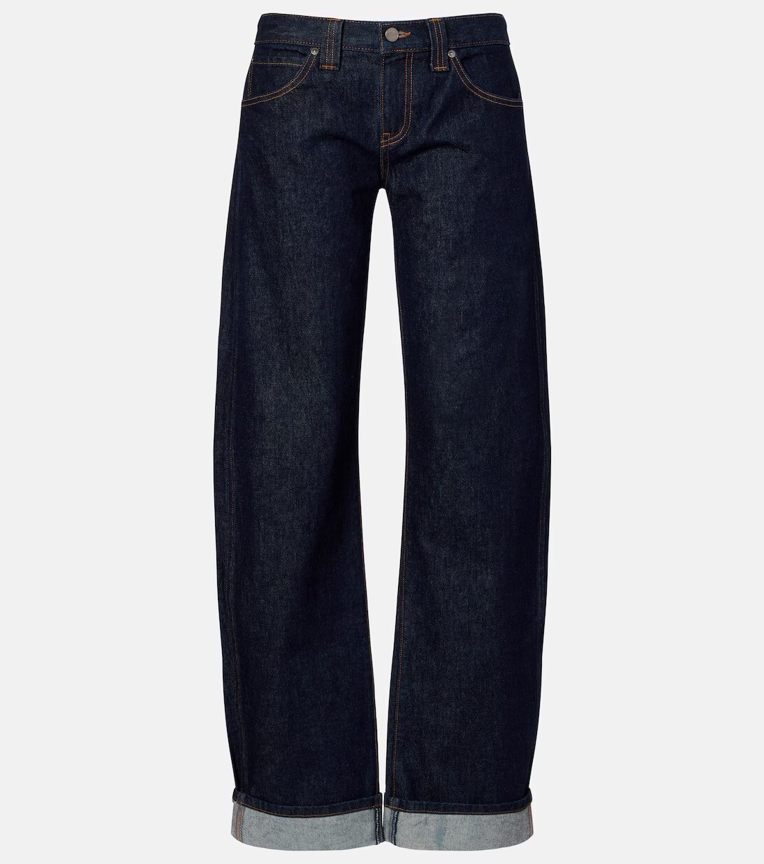 Karo Turn-Up Straight-Leg Denim Jeans - 24