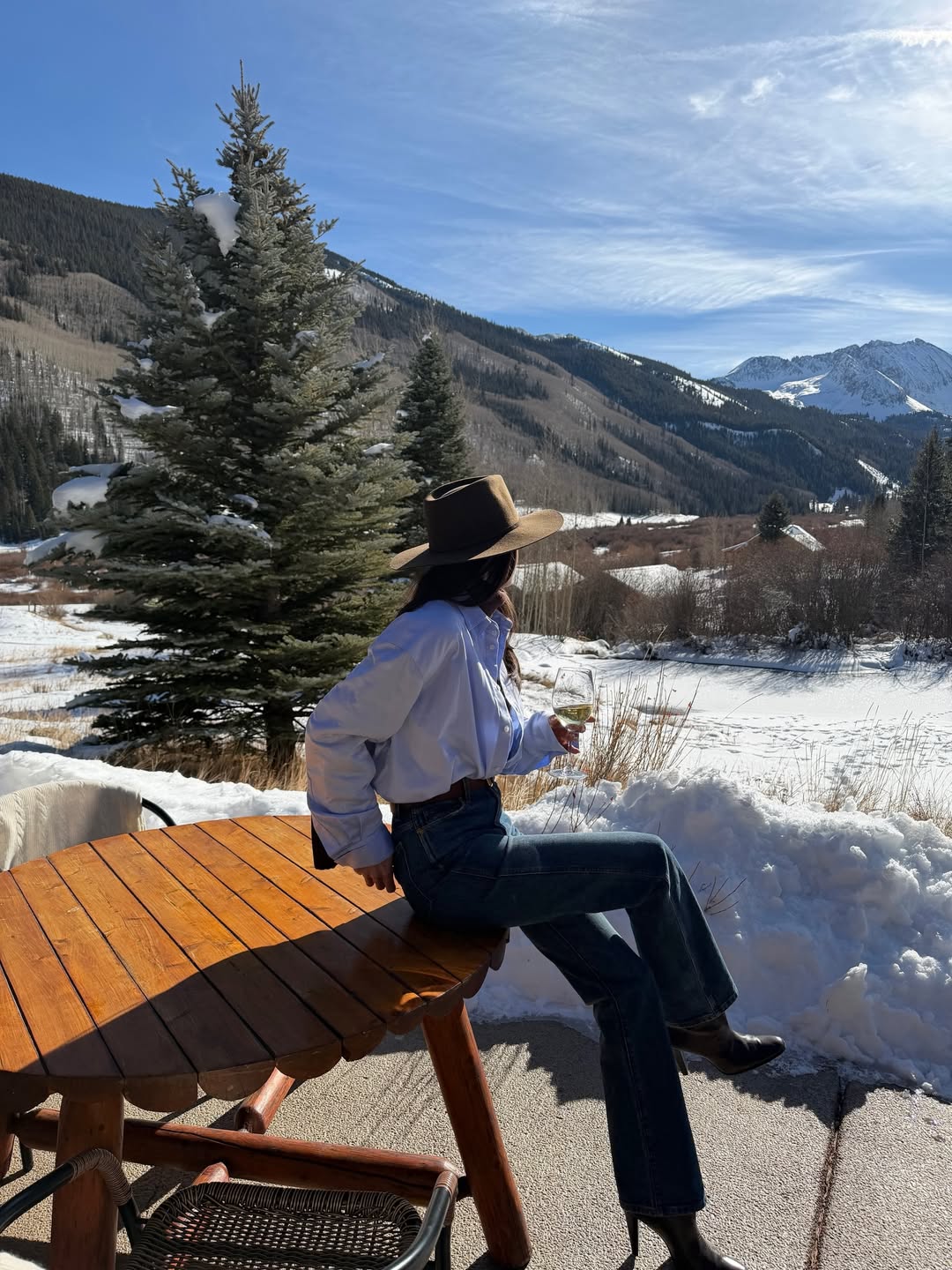 Kelsey Merritt wearing bootcut jeans