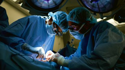 Doctors perform a kidney transplant at Johns Hopkins Hospital in Baltimore. 